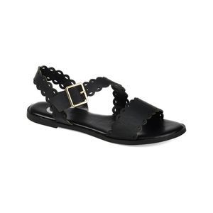 JOURNEE COLLECTION Womens Black Laser Cut Straps Aubrinn Round Toe Sandals 8.5 M